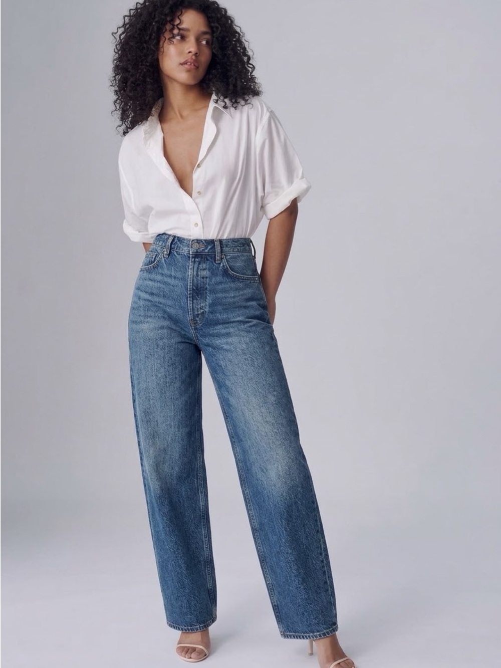 DENIM FORUM Women's The MIA High Rise Curve 31L - Medium Wash - Blue, Sz 27